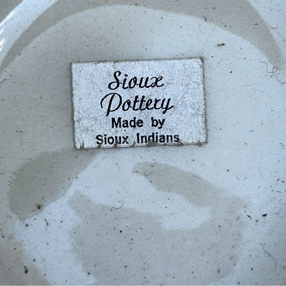 Vintage Souix Pottery Trinket Dish With Lid Southwestern Vermillion Geometric - Picture 9 of 9